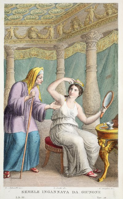 Semele is Deceived or Semele Ingannata da Giunone, illustration from Ovid